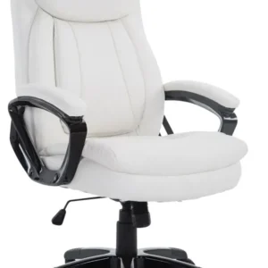 Fauteuil de bureau sur roulettes poids jusqu'à 180 kg mécanisme d'inclinaison en VINYLE blanc et plastique 10_0002600