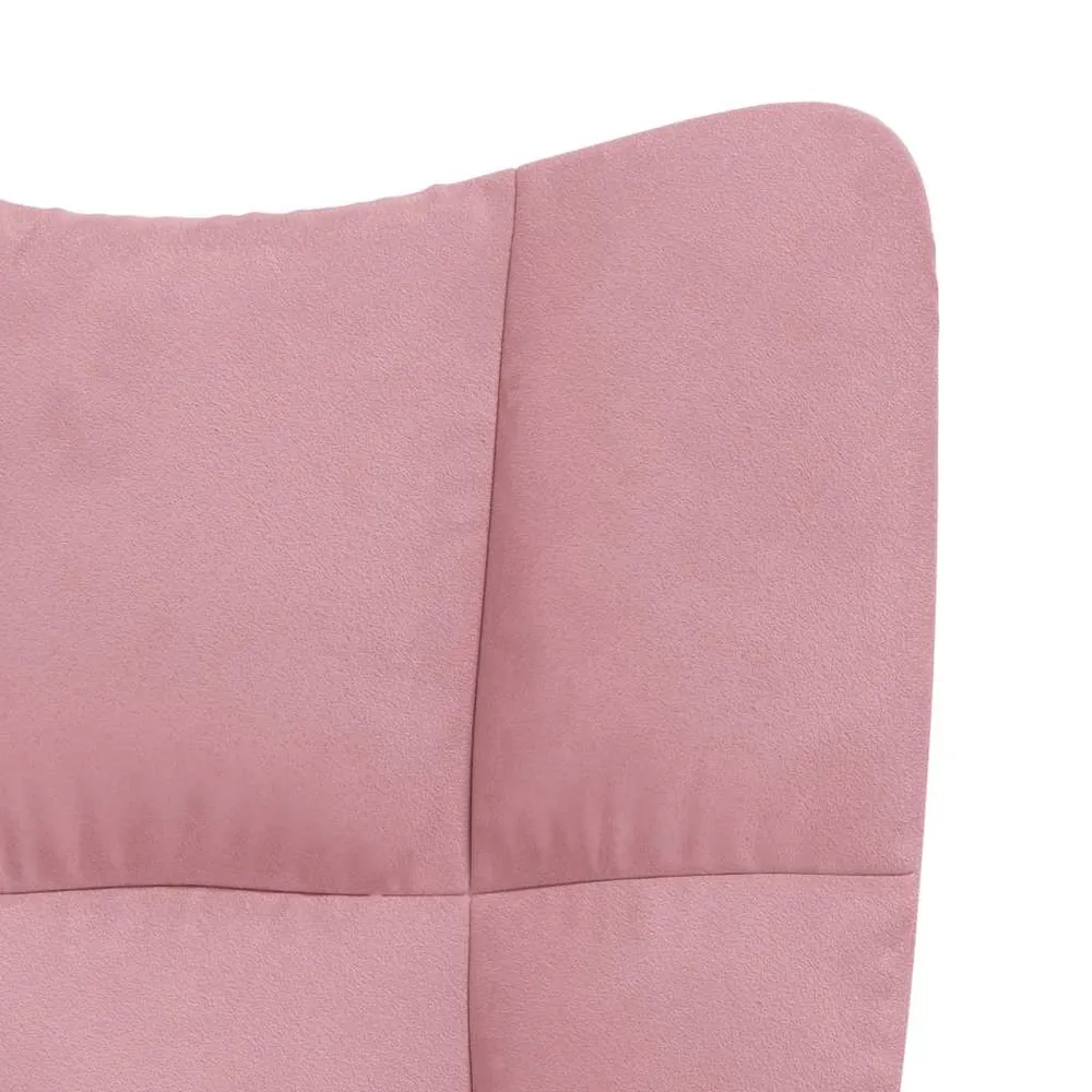 Fauteuil lounge chaise de bureau sur roulettes design récent en velours rose DEC026758
