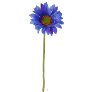 Gerbera artificiel H 48 cm D 8 cm superbe Bleu royal - couleur: Bleu royal pour un espace de travail ordonné