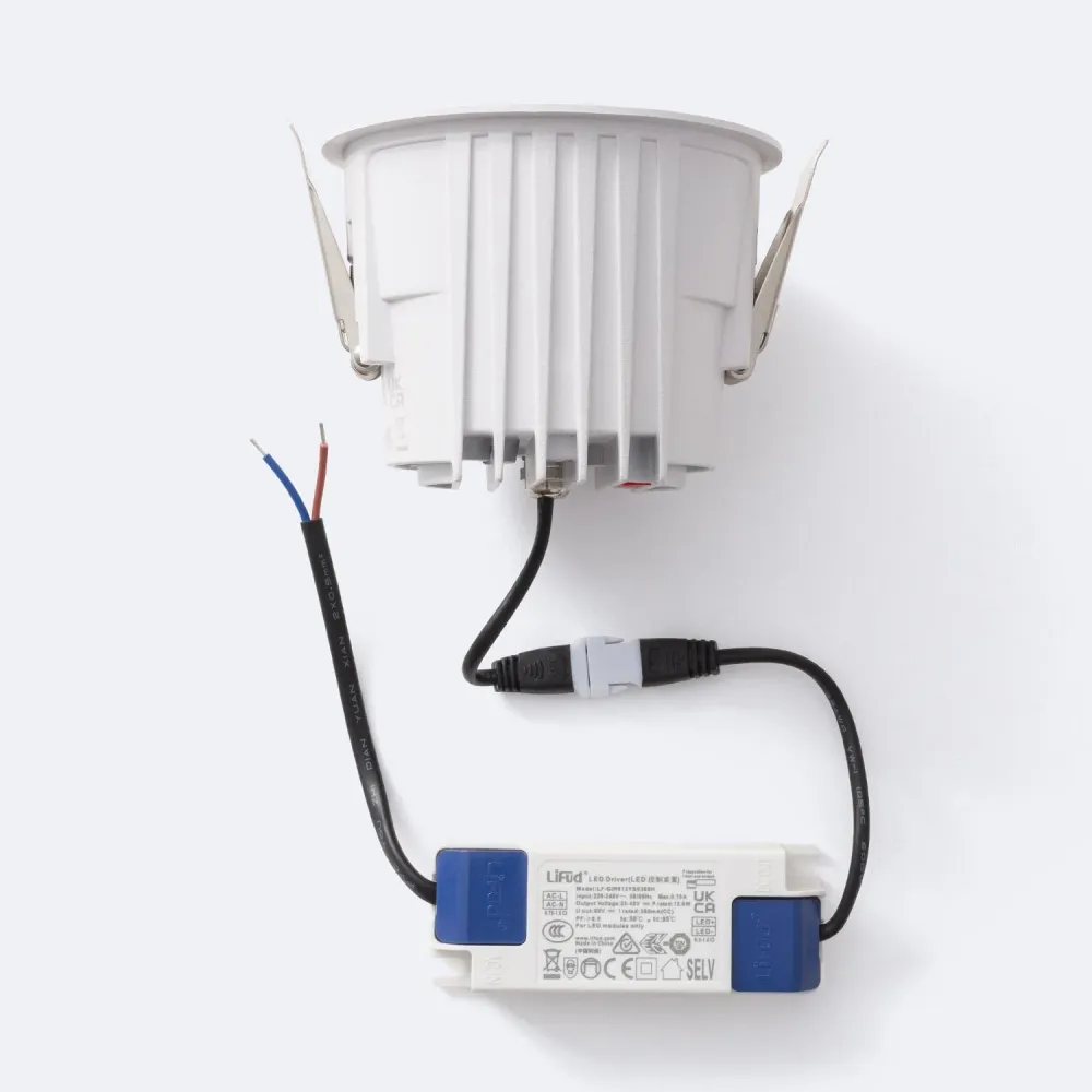 Hôtel encastrable rond 15W LED LIFUD, CRI90, découpe 95 mm