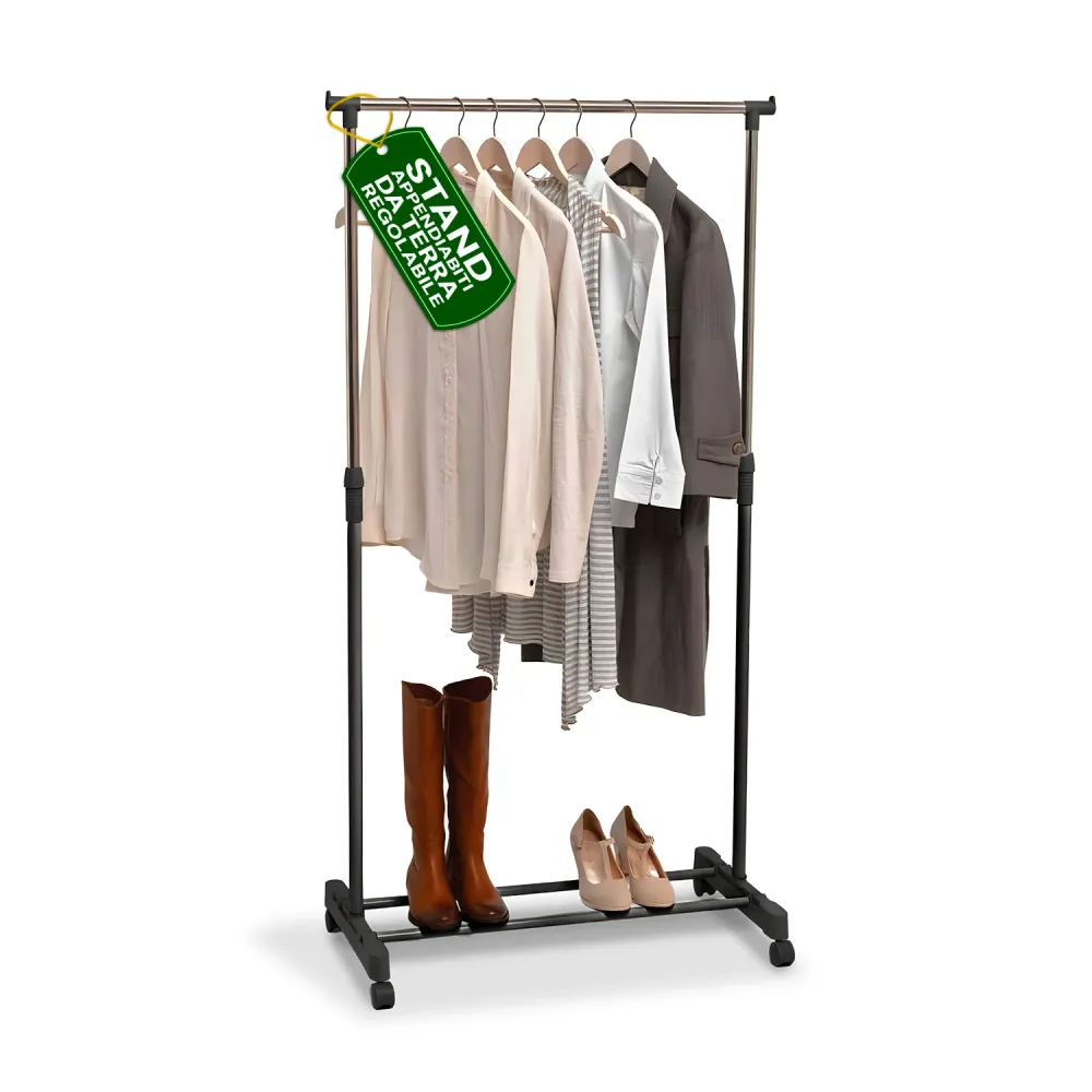 Kit d'assemblage pour Appendiabiti Regolabile Metallo – Stand Portabiti con Ruote 360° da 85 160 cm
