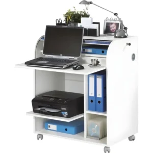 Kit d'assemblage pour Bureau Informatique Blanc à Roulettes - Coloris: Fée 217