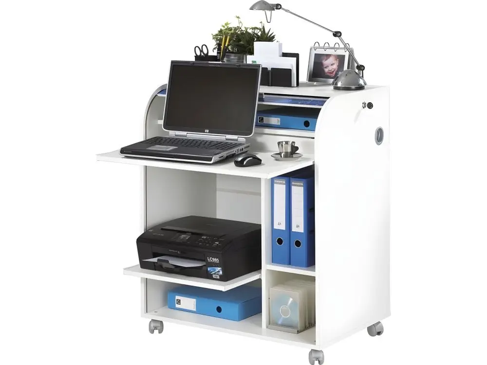 Kit d'assemblage pour Bureau Informatique Blanc à Roulettes - Coloris: Fée 217