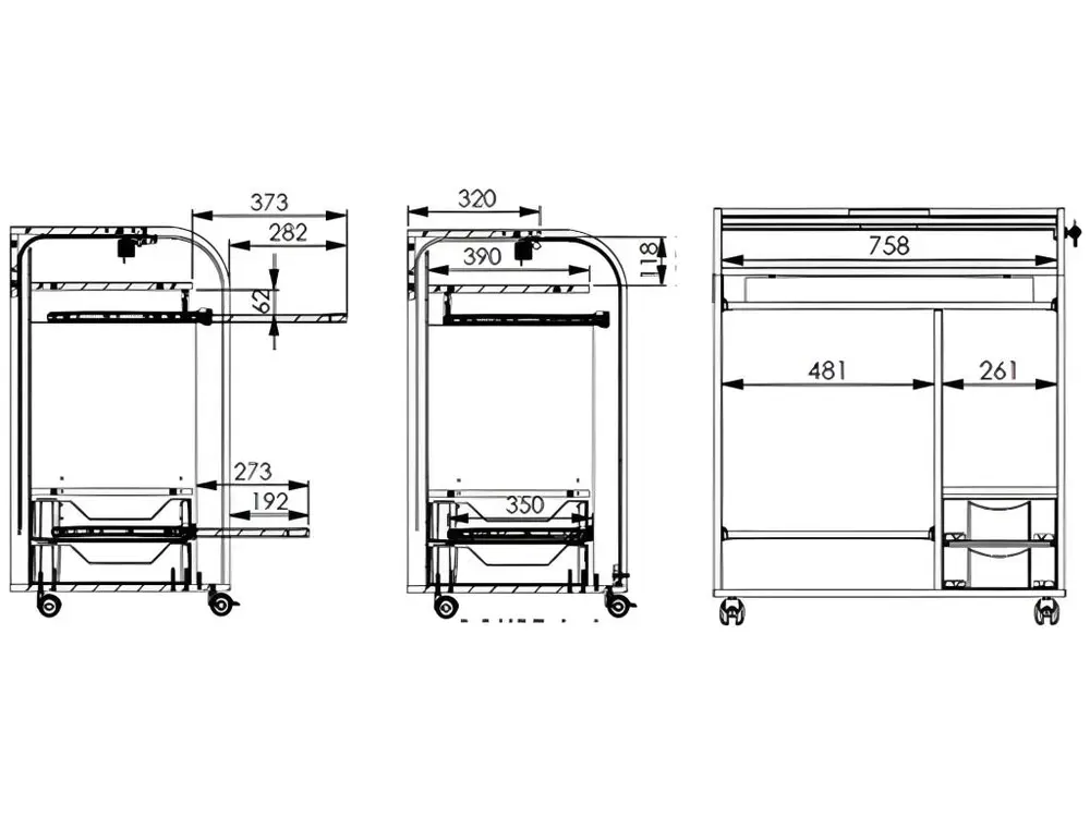Kit d'assemblage pour Bureau Informatique Blanc à Roulettes - Coloris: Fée 217