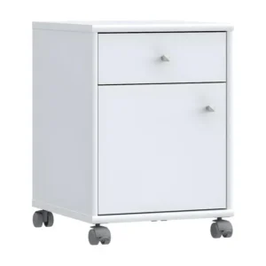 Kit d'assemblage pour Caisson sur roulettes H. 54 cm décor blanc et effet aluminium - MARIA