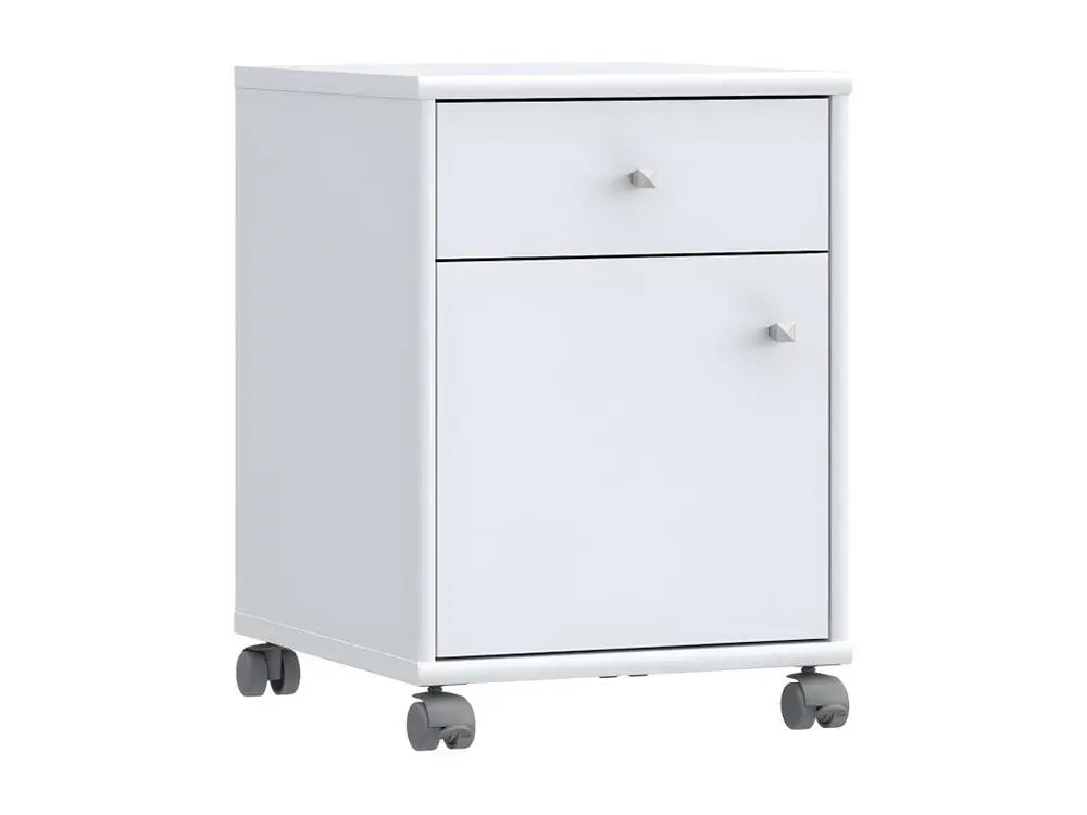 Kit d'assemblage pour Caisson sur roulettes H. 54 cm décor blanc et effet aluminium - MARIA
