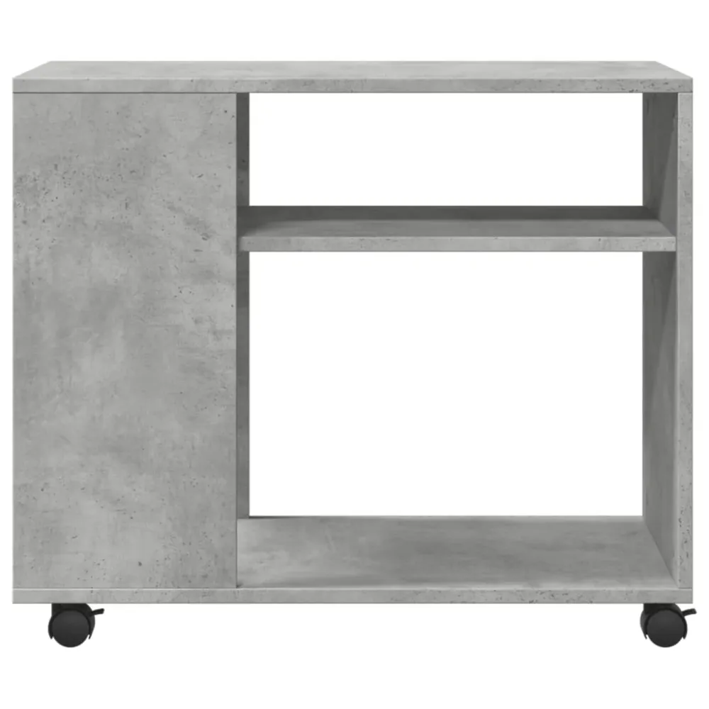 Kit d'assemblage pour Meuble d'appoint sur roulettes avec étagères 70 x 35 x 60 cm en bois d'ingénierie gris DEC032333