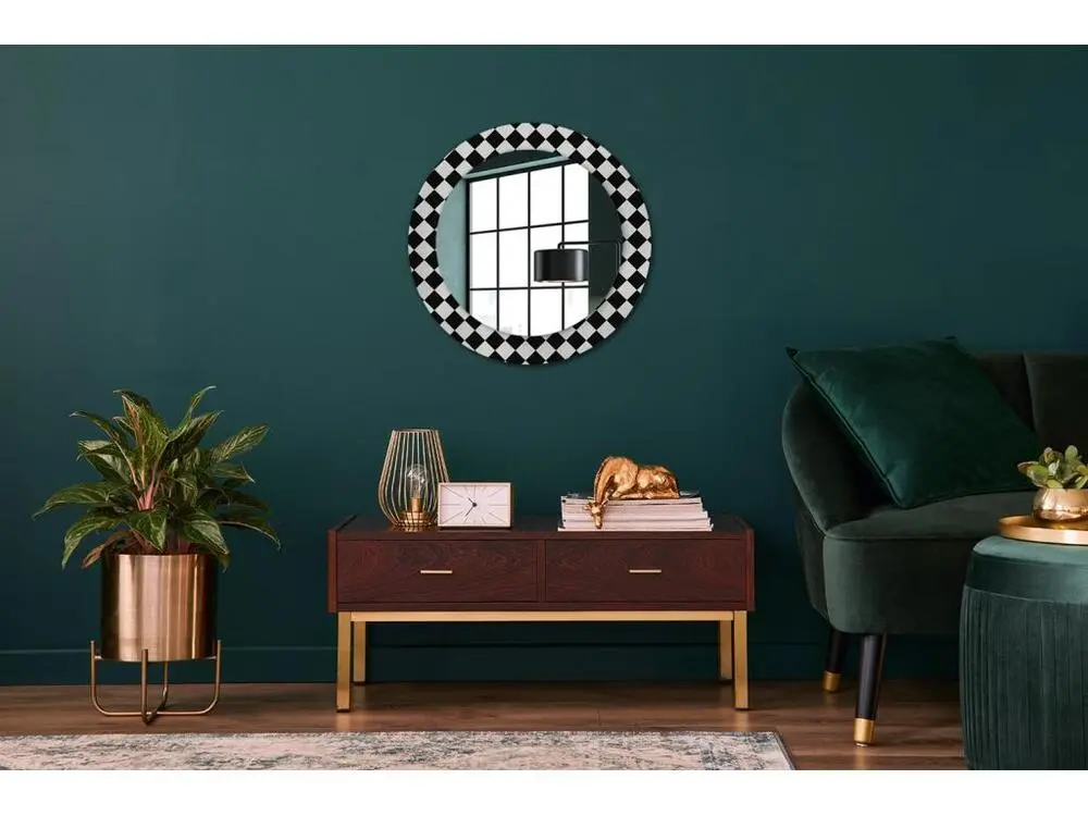 Kit d'assemblage pour Miroir rond décoratif - Bureau d'échecs - 60 cm