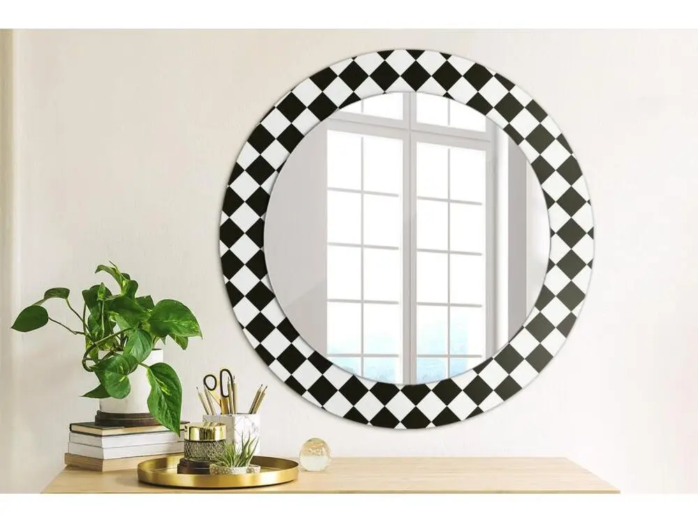 Kit d'assemblage pour Miroir rond décoratif - Bureau d'échecs - 60 cm