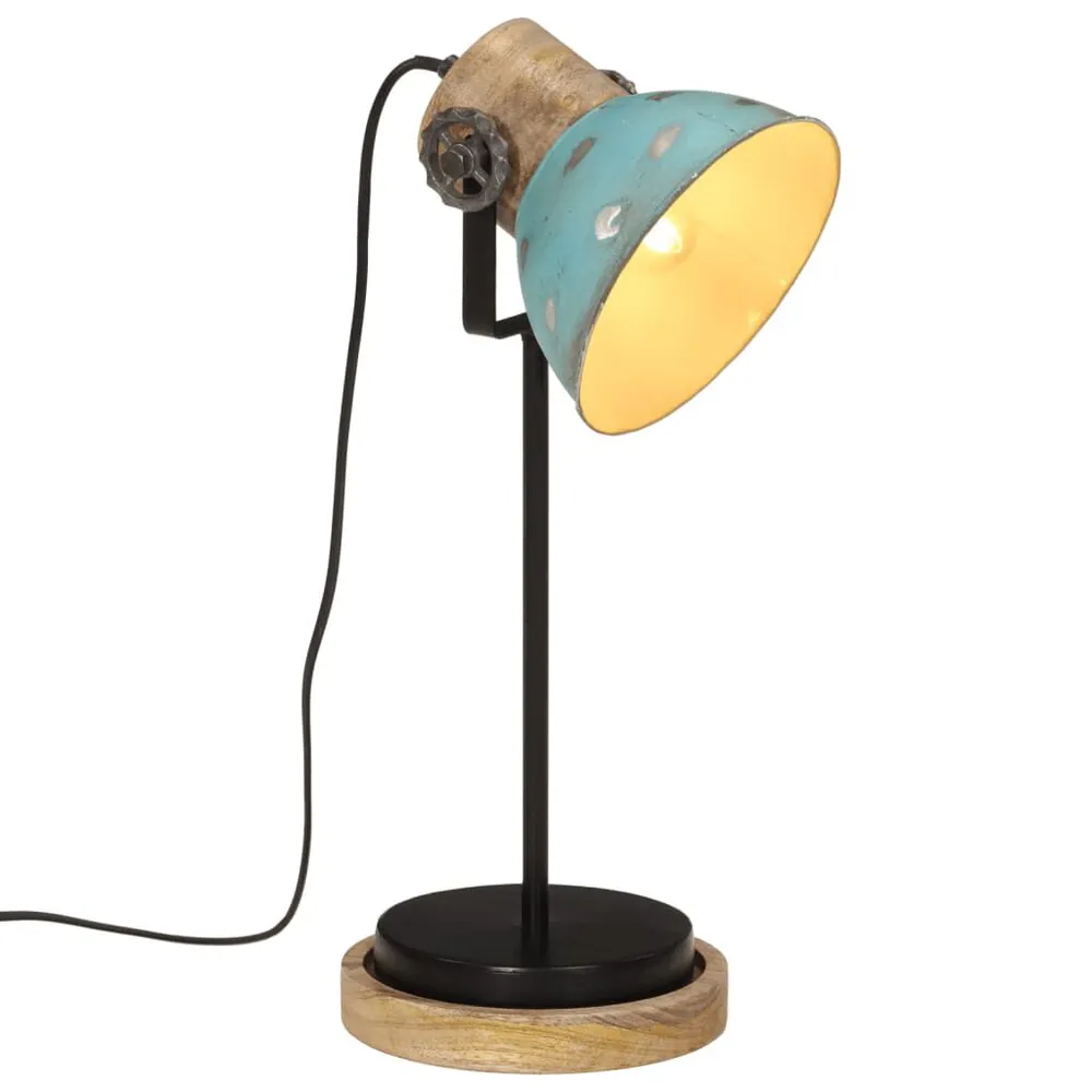 Lampe de bureau 25 W bleu délavé 17x17x50 cm E27 avec compartiments intégrés