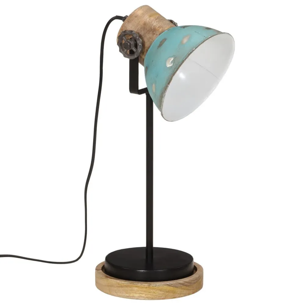 Lampe de bureau 25 W bleu délavé 17x17x50 cm E27 avec compartiments intégrés