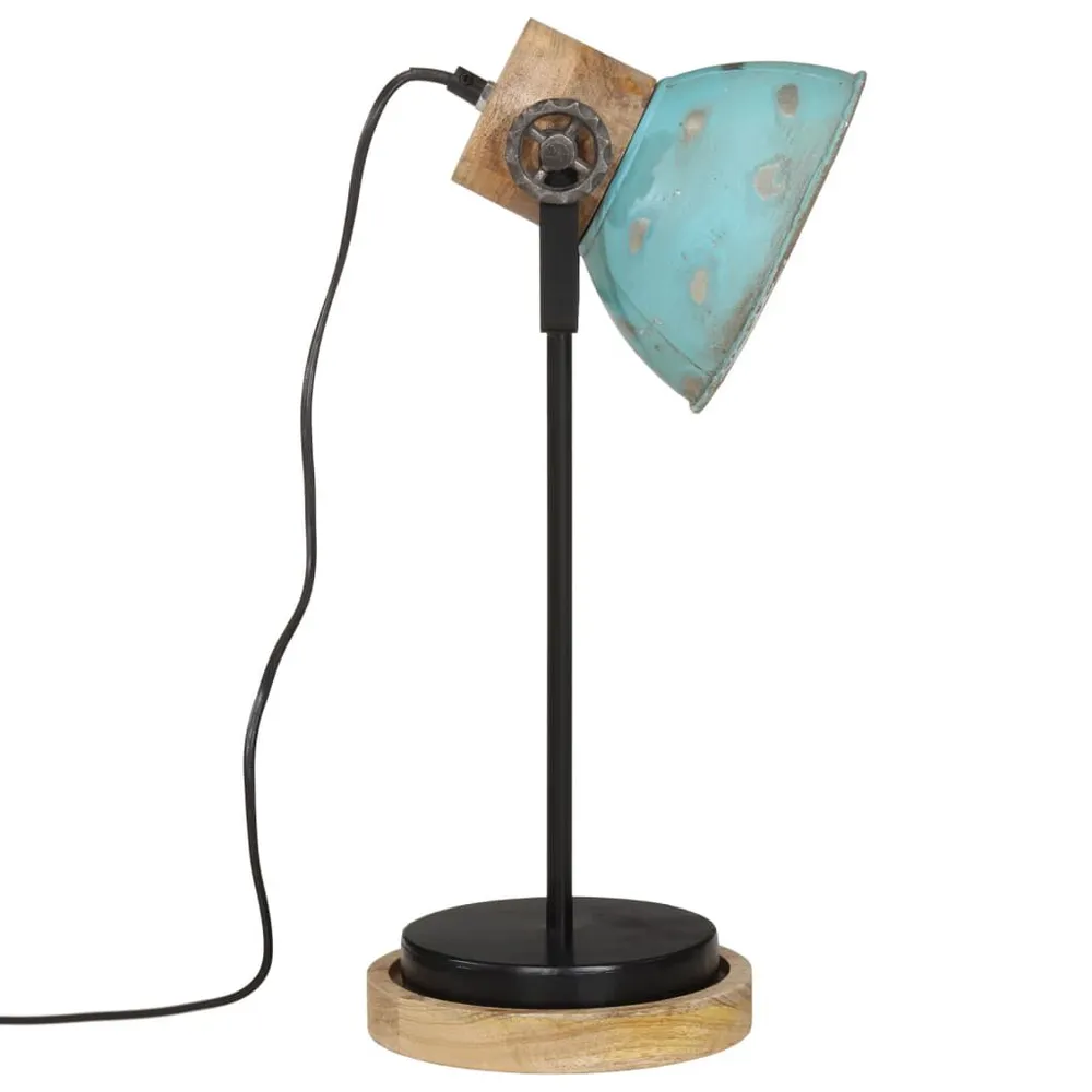 Lampe de bureau 25 W bleu délavé 17x17x50 cm E27 avec compartiments intégrés