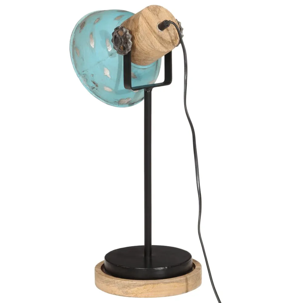 Lampe de bureau 25 W bleu délavé 17x17x50 cm E27 avec compartiments intégrés