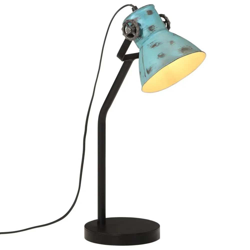 Lampe de bureau 25 W bleu délavé 17x17x60 cm E27 en tissu respirant