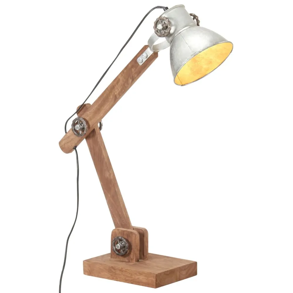 Lampe de bureau industrielle Argenté Rond 58x18x90 cm E27 en tissu respirant
