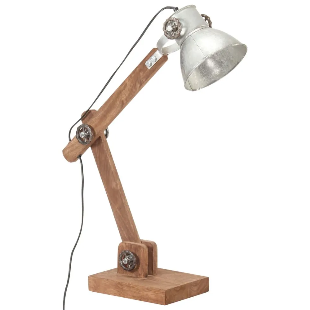 Lampe de bureau industrielle Argenté Rond 58x18x90 cm E27 en tissu respirant
