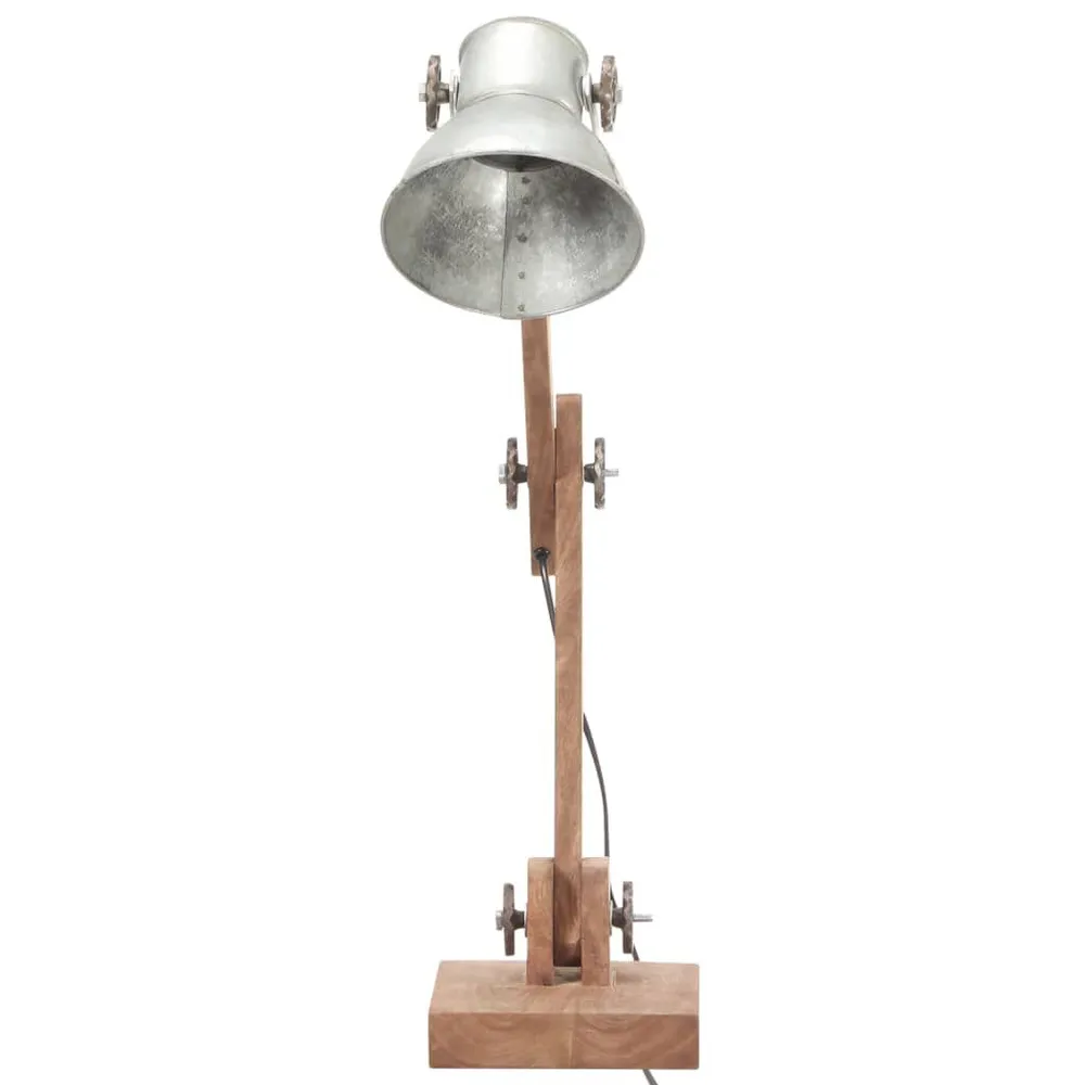 Lampe de bureau industrielle Argenté Rond 58x18x90 cm E27 en tissu respirant