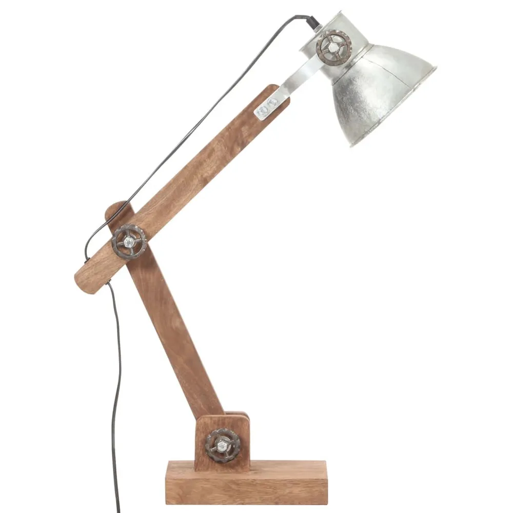 Lampe de bureau industrielle Argenté Rond 58x18x90 cm E27 en tissu respirant