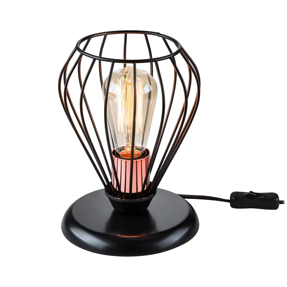 Lampe de bureau en métal 23 cm E27 noir / cuivre 03_0007370 pour poste de travail réglable