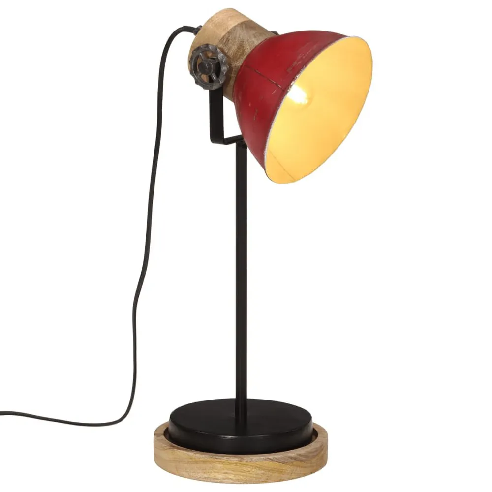 Lampe de bureau 25 W rouge délavé 17x17x50 cm E27 avec compartiments intégrés