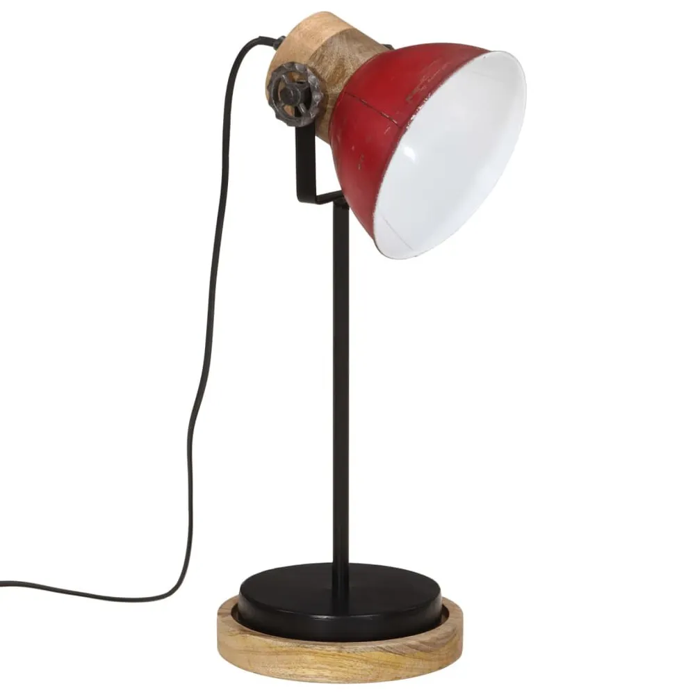 Lampe de bureau 25 W rouge délavé 17x17x50 cm E27 avec compartiments intégrés