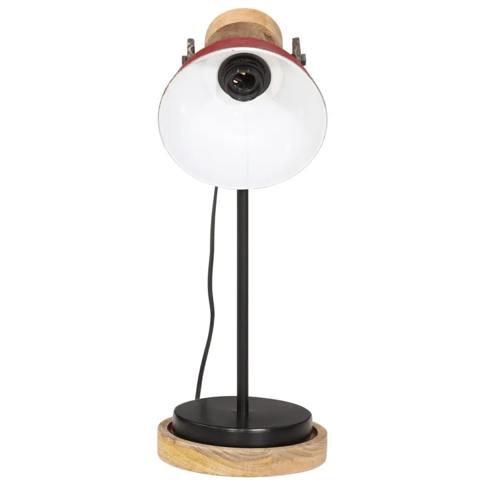 Lampe de bureau 25 W rouge délavé 17x17x50 cm E27 avec compartiments intégrés