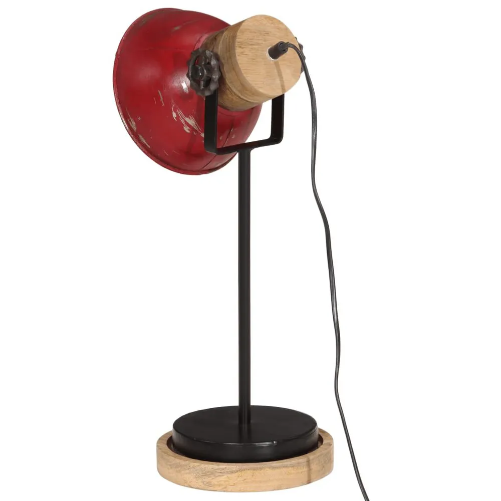 Lampe de bureau 25 W rouge délavé 17x17x50 cm E27 avec compartiments intégrés