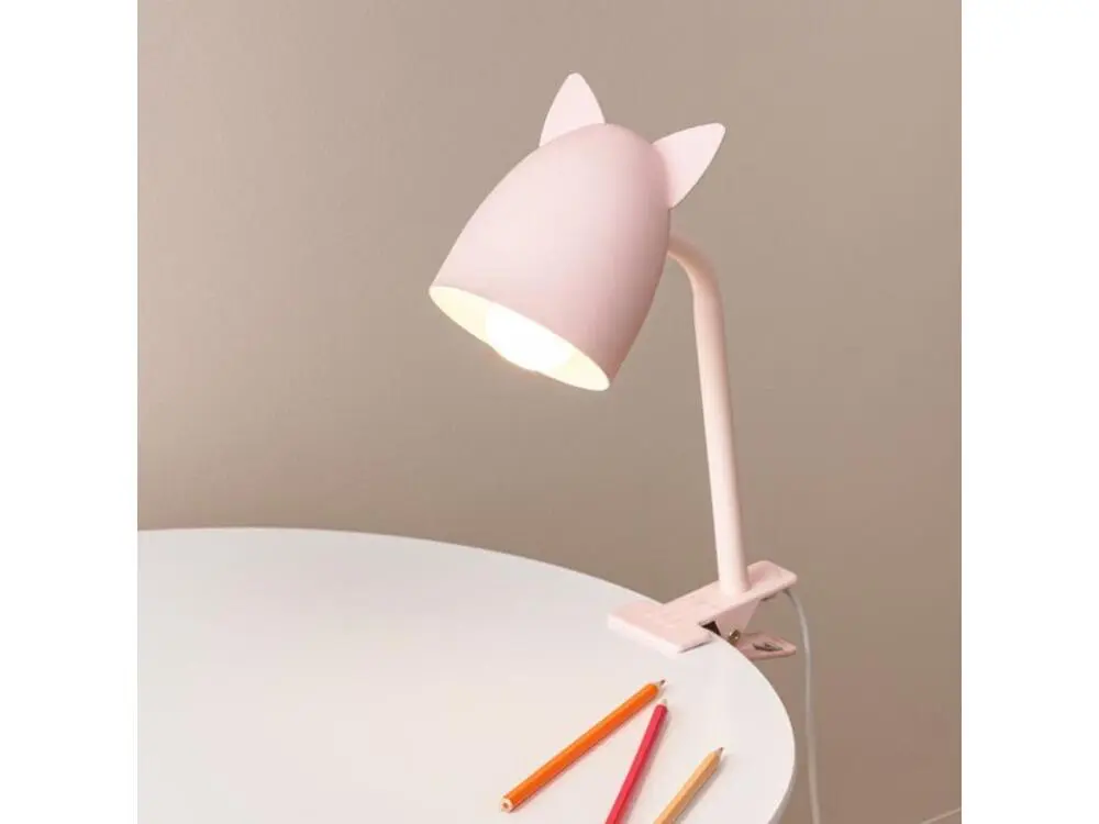 Lampe à pince rose 38x10x13cm avec compartiments intégrés
