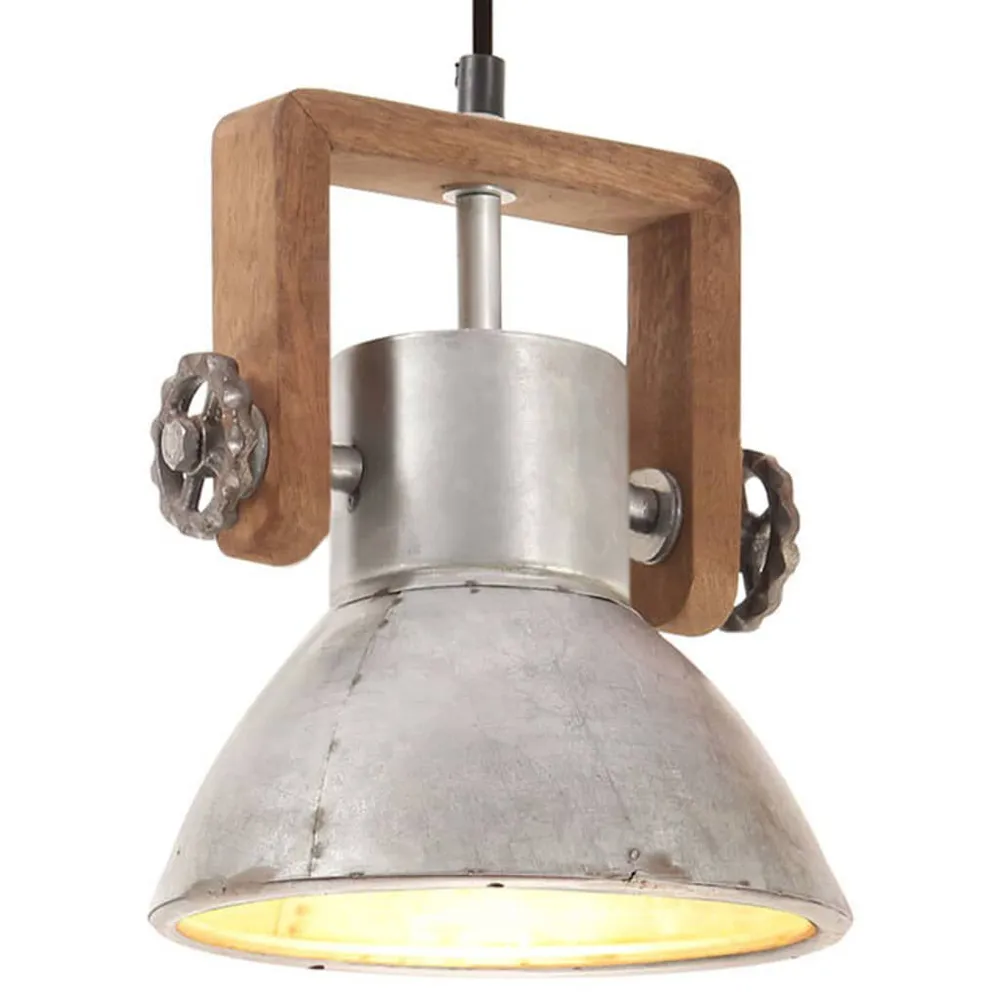 Lampe suspendue industrielle 25 W Argenté Rond 19 cm E27 | Facile à installer |