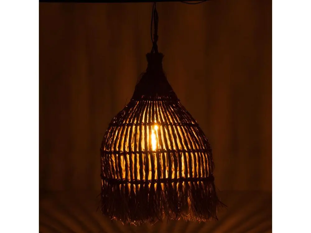 Lampe Suspension Design "Twist" 75cm Naturel avec 4 patins en caoutchouc