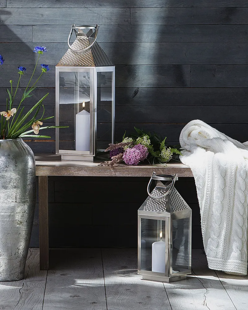 Lantern BALI Acier Silver