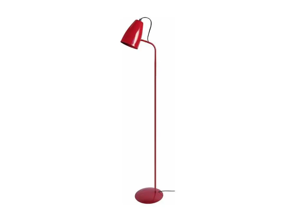 LARSEN - lampadaire liseuse articulé métal rouge compatible avec la plupart des bureaux