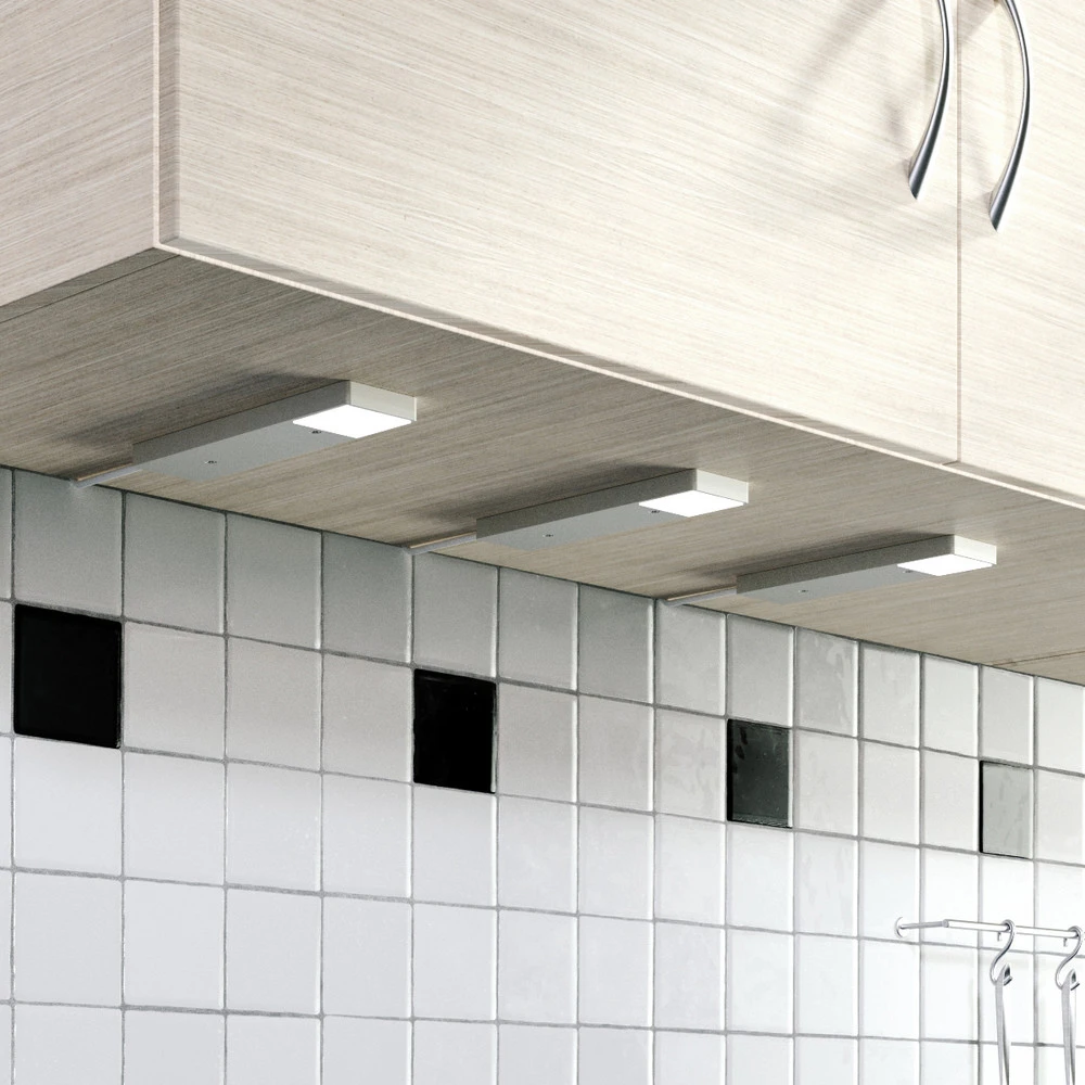 Lindby Amaryll lampe sous meuble LED, x3 argentée (Lot de 4)