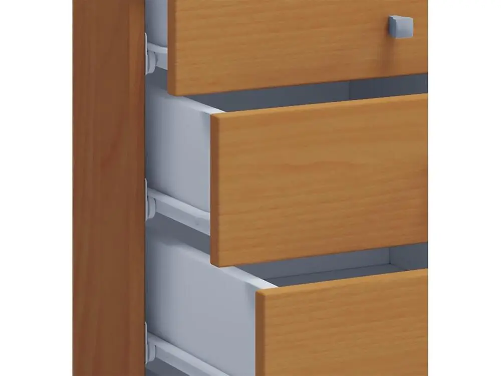 Lona Commode de bureau sur roulettes avec 4 tiroirs, imitation hêtre. - Conforme aux Normes de Sécurité