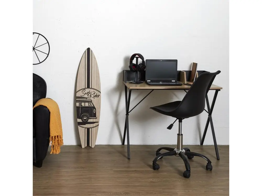 Lot de 2 Chaises à Roulettes "Kiruna" 92cm Noir avec 4 patins en caoutchouc