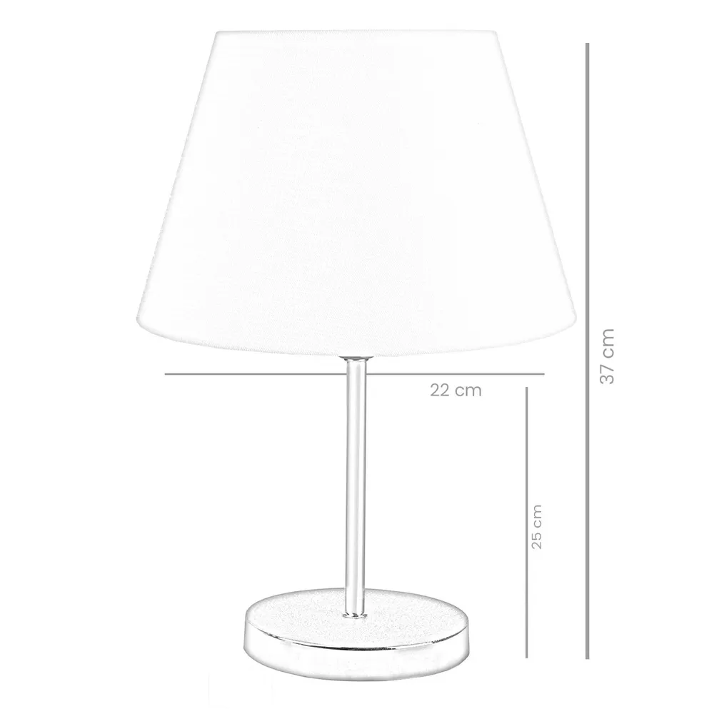 Lot de 2 lampes de table Accensa H37cm Tissu Écru et Métal Or (Lot de 4)