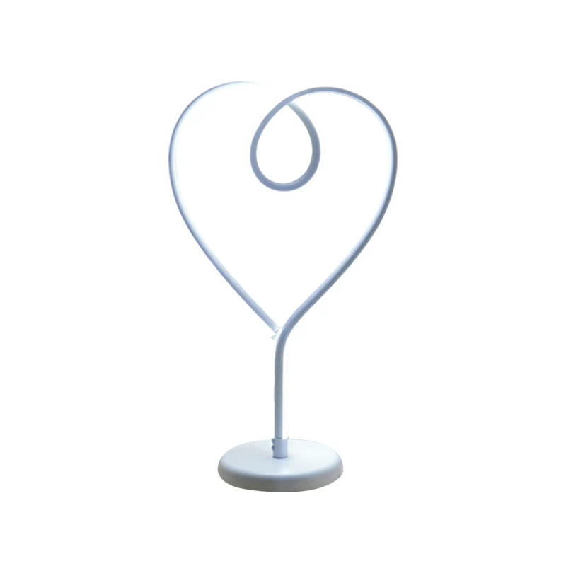 Loving Heart – lampe de bureau LED Basique en métal blanc/or, éclairage de nuit, avec socle rond, lumière chaude/blanche,...