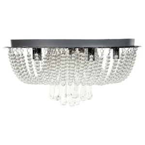 Lustre en métal argenté DORNAS avec système de clipsage