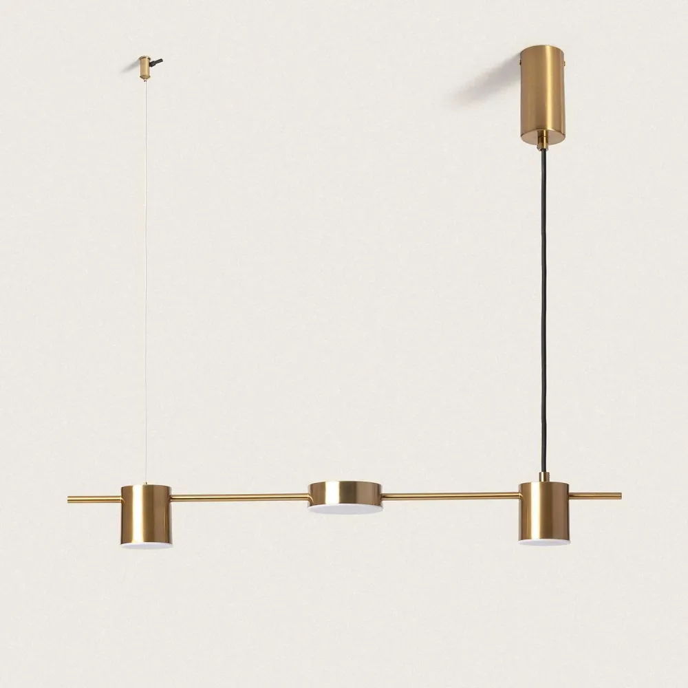 Lustre métallique Auzoa avec éclairage LED intégré pour bureau à hauteur variable