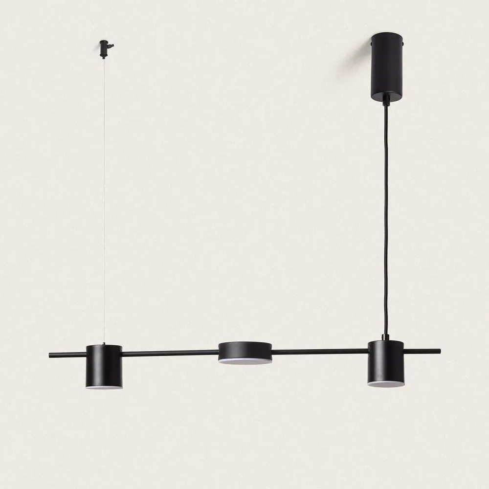 Lustre métallique Auzoa avec éclairage LED intégré pour bureau à hauteur variable