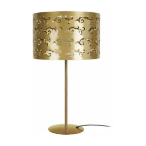 LYS - Lampe de chevet droit métal or avec compartiments intégrés