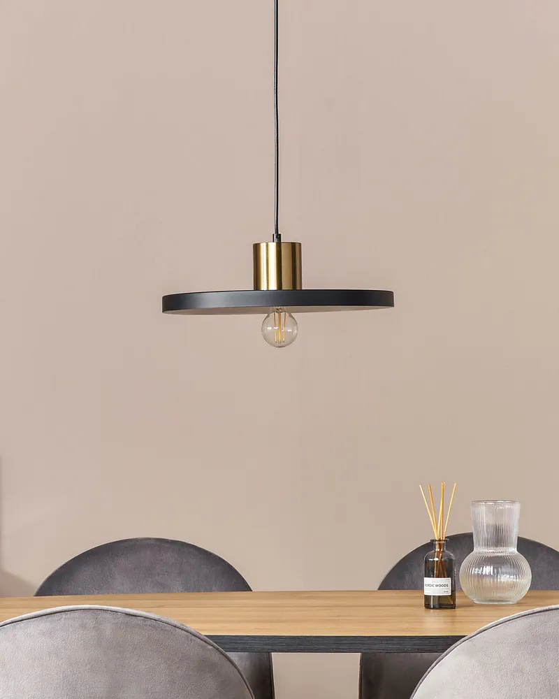 Metal Pendant Lamp Noir jais BOGAN avec Garantie 2 Ans