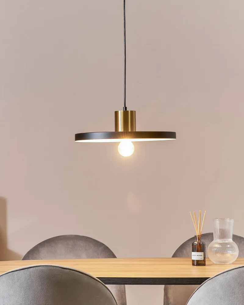 Metal Pendant Lamp Noir jais BOGAN avec Garantie 2 Ans