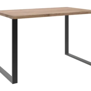 Meuble de bureau coloris Imitation chêne poutre - L. 120 x H. 75 x P. 70 cm pour poste de travail réglable