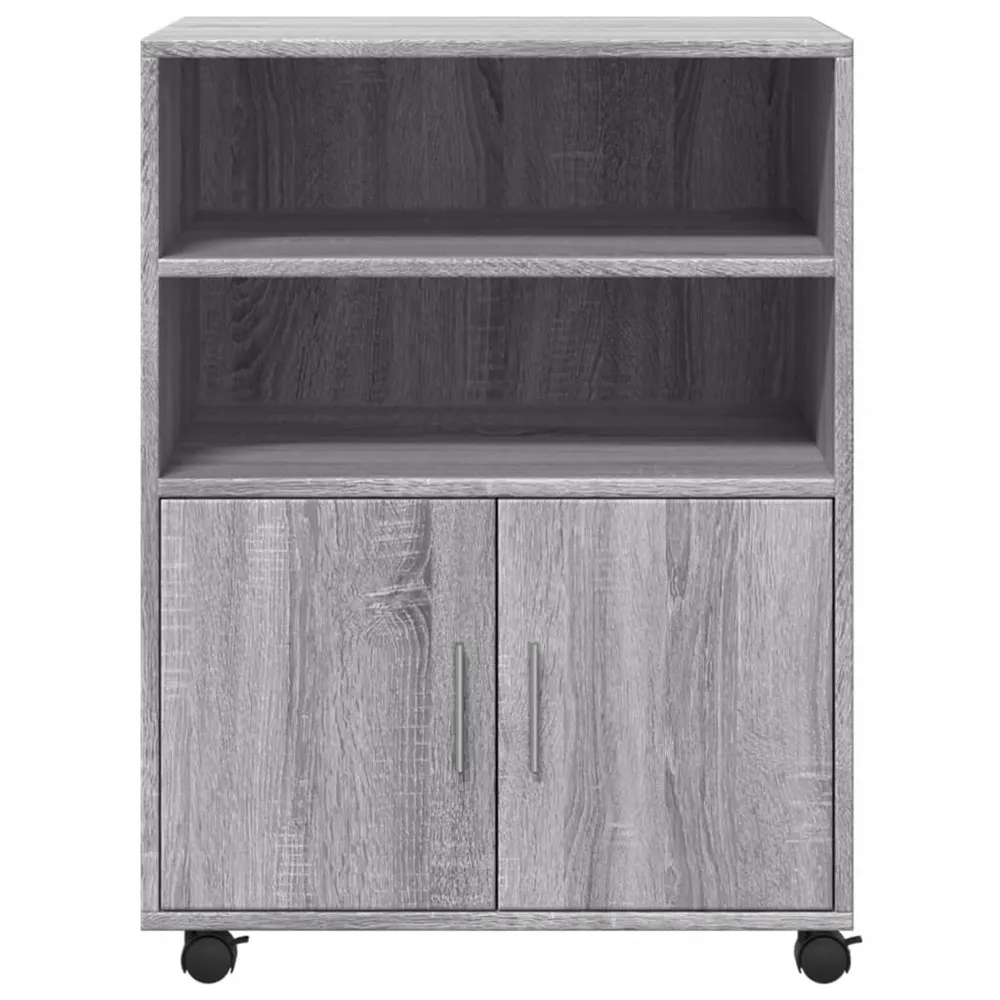 Meuble de bureau sur roulettes armoire de rangement bureau 60 x 48 x 81 cm bois d'ingénierie gris DEC024497 avec système d...