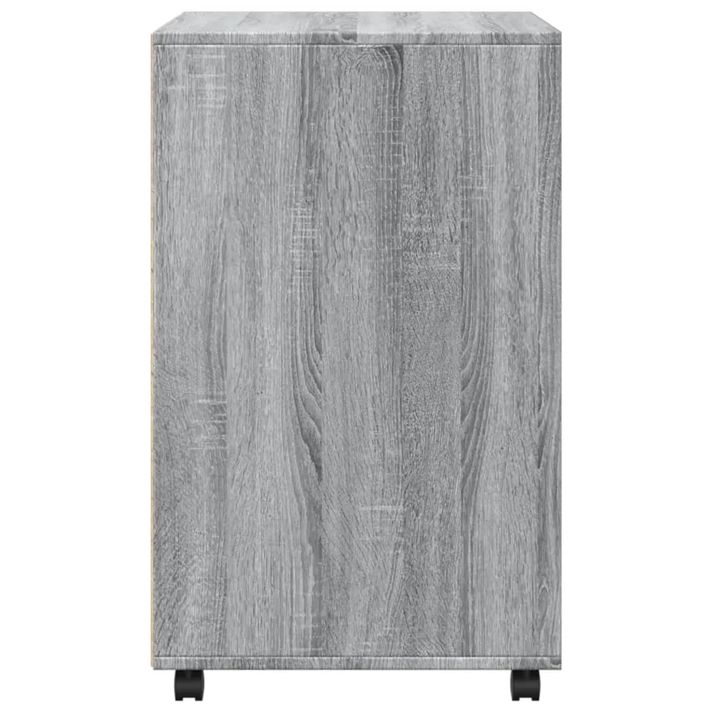 Meuble de bureau sur roulettes armoire de rangement bureau 60 x 48 x 81 cm bois d'ingénierie gris DEC024497 avec système d...