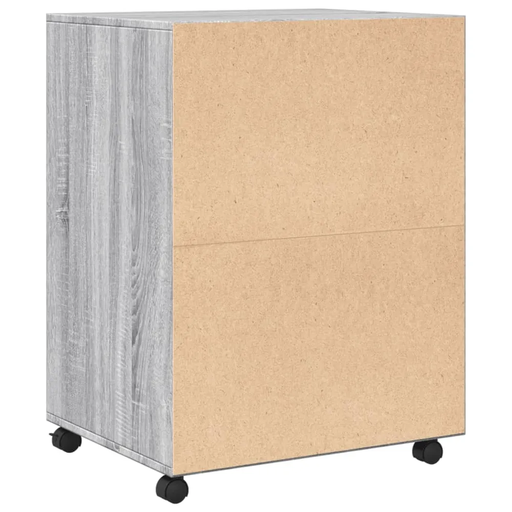 Meuble de bureau sur roulettes armoire de rangement bureau 60 x 48 x 81 cm bois d'ingénierie gris DEC024497 avec système d...