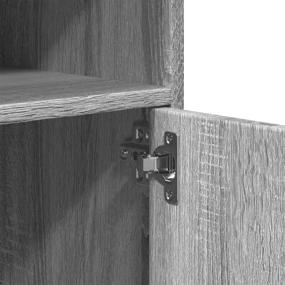 Meuble de bureau sur roulettes armoire de rangement bureau 60 x 48 x 81 cm bois d'ingénierie gris DEC024497 avec système d...