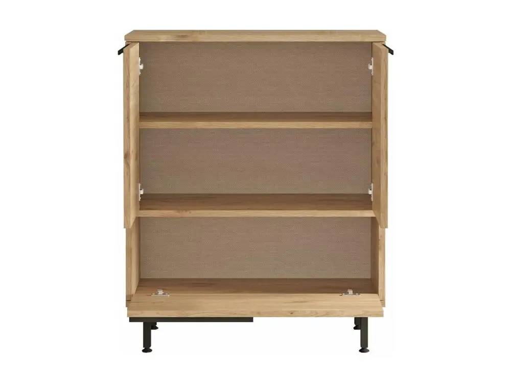 Meuble à chaussures Evelis L75xH90cm Bois et Rotin évident