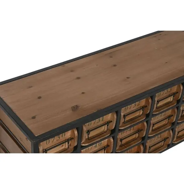 Meuble de Métier Industriel 27 Tiroirs sur Roues Bois et Métal avec compartiments intégrés